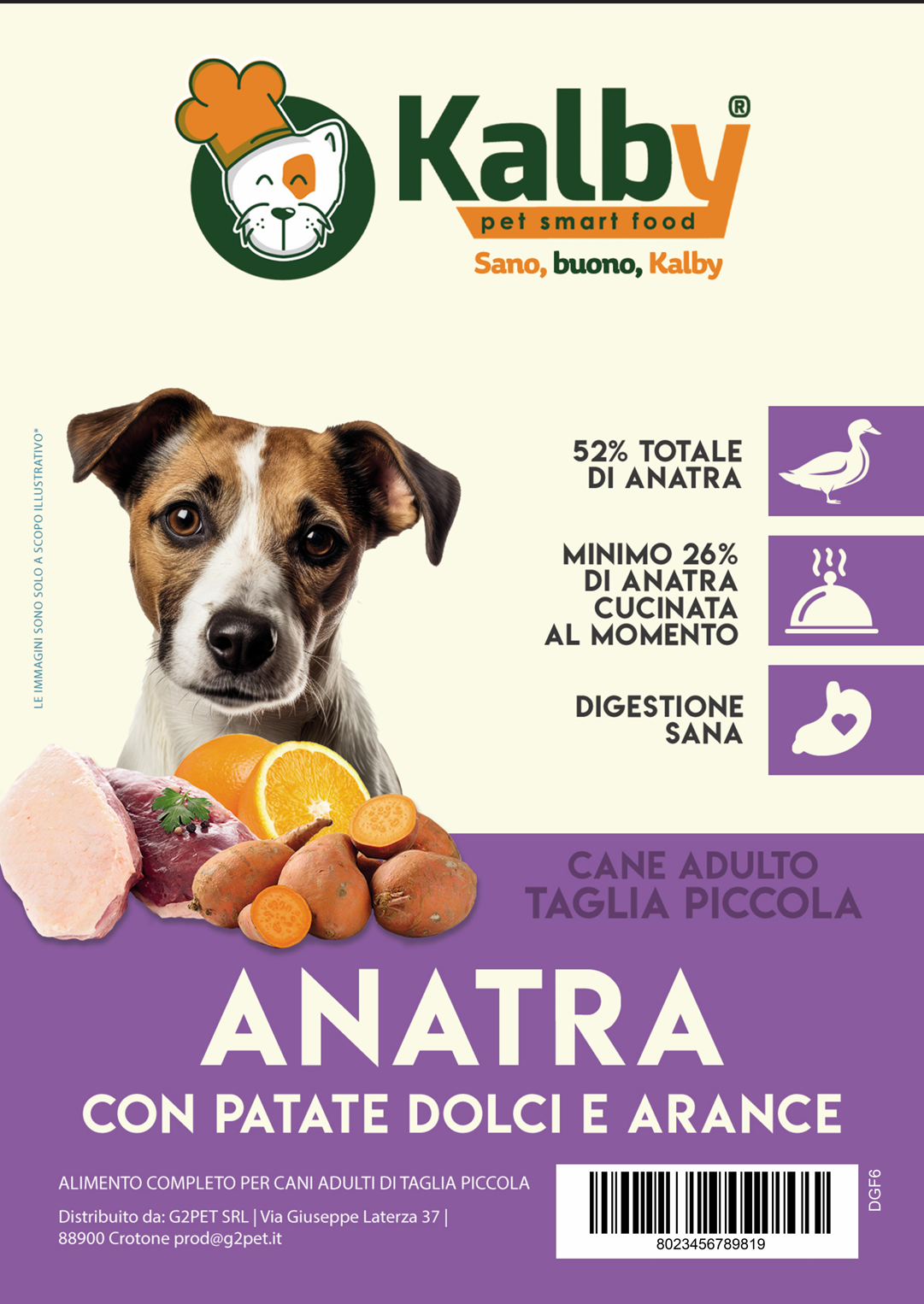 CANE - Crocchetta GRAIN FREE - ADULTO taglia PICCOLA - ANATRA PATATE DOLCI e ARANCIA