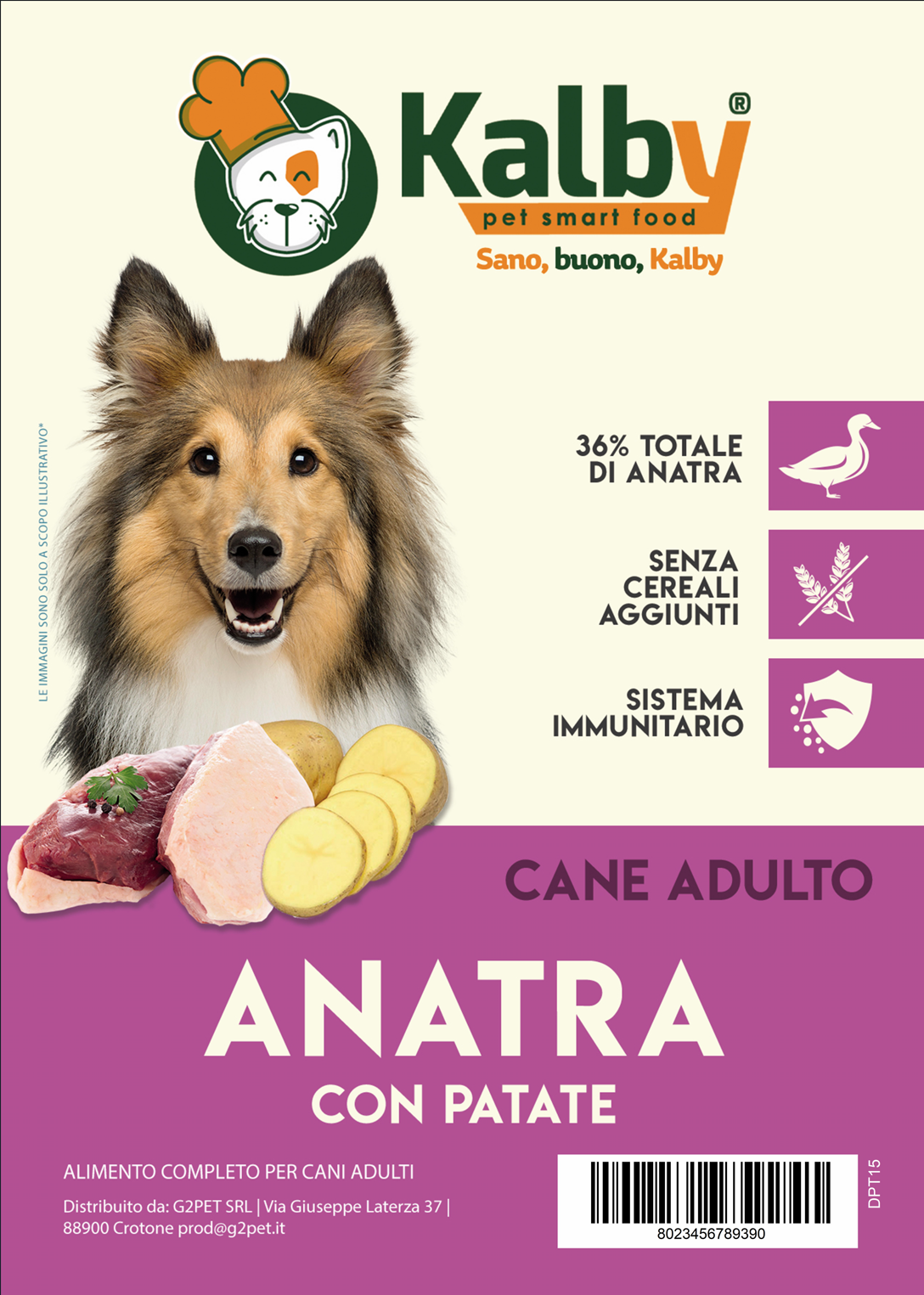 CANE - Crocchetta SUPER PREMIUM - ADULTO taglia MEDIA/GRANDE - ANATRA e PATATE