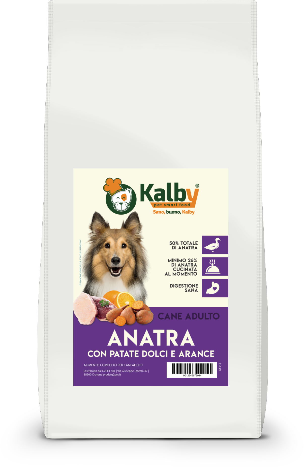 CANE - Crocchetta GRAIN FREE - ADULTO taglia MEDIA/GRANDE - ANATRA PATATE DOLCI e ARANCIA