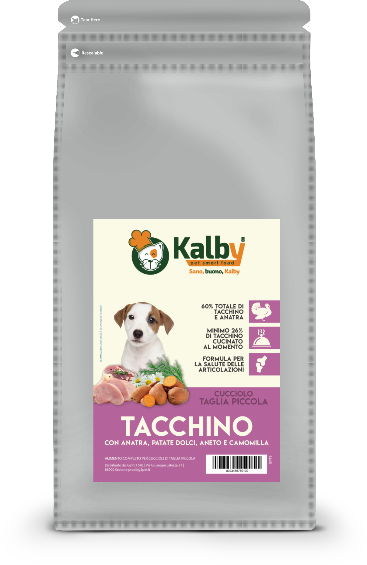 Crocchetta GRAIN FREE - CUCCIOLO taglia PICCOLA - TACCHINO e CAMOMILLA