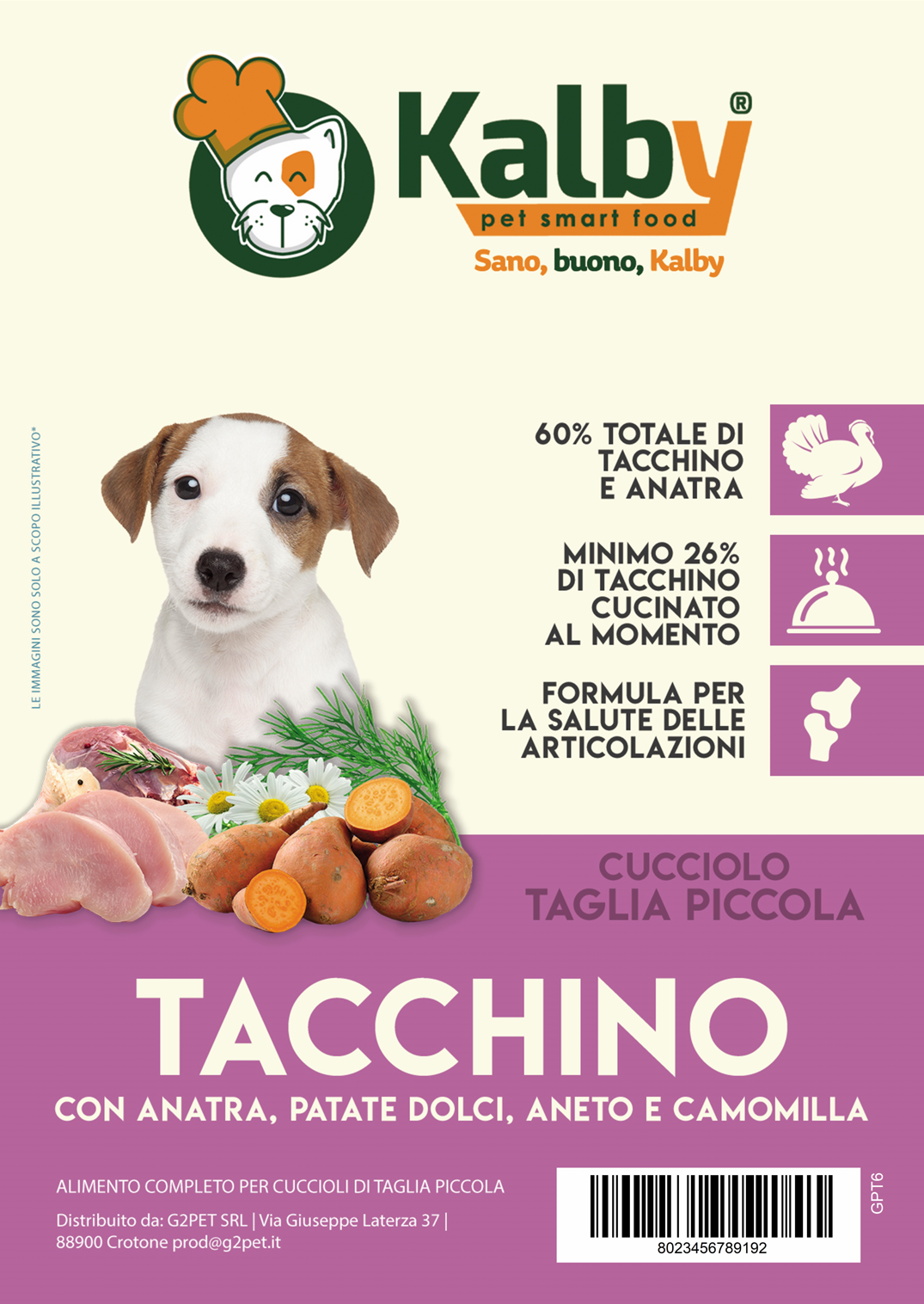 Crocchetta GRAIN FREE - CUCCIOLO taglia PICCOLA - TACCHINO e CAMOMILLA