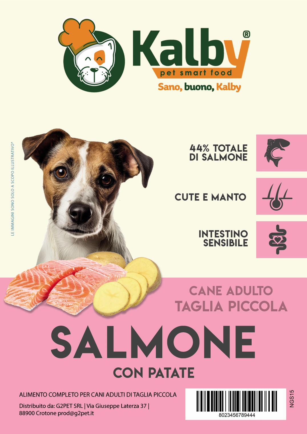 Crocchetta SUPER PREMIUM - ADULTO taglia PICCOLA - SALMONE e PATATE