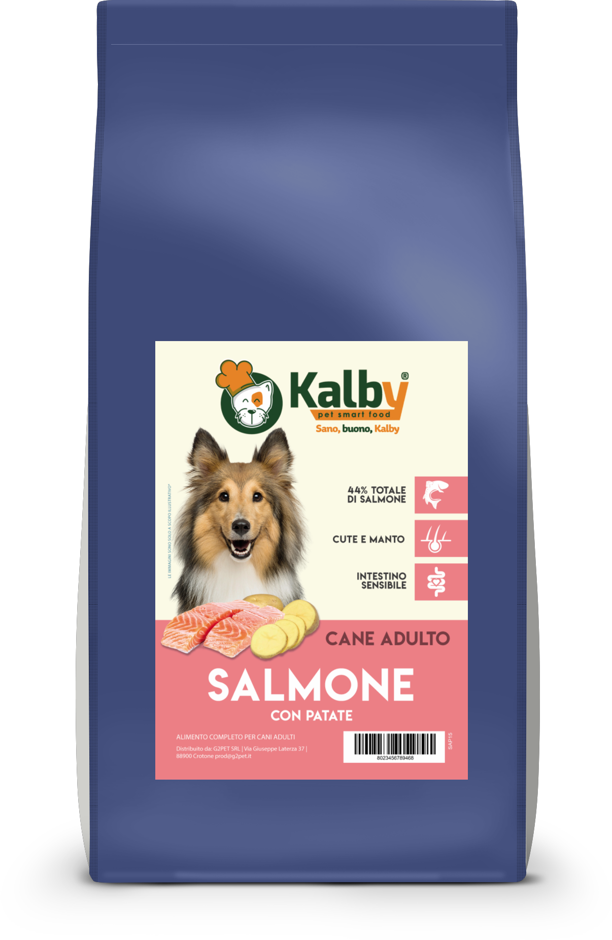 CANE - Crocchetta SUPER PREMIUM - ADULTO taglia MEDIA/GRANDE - SALMONE e PATATE